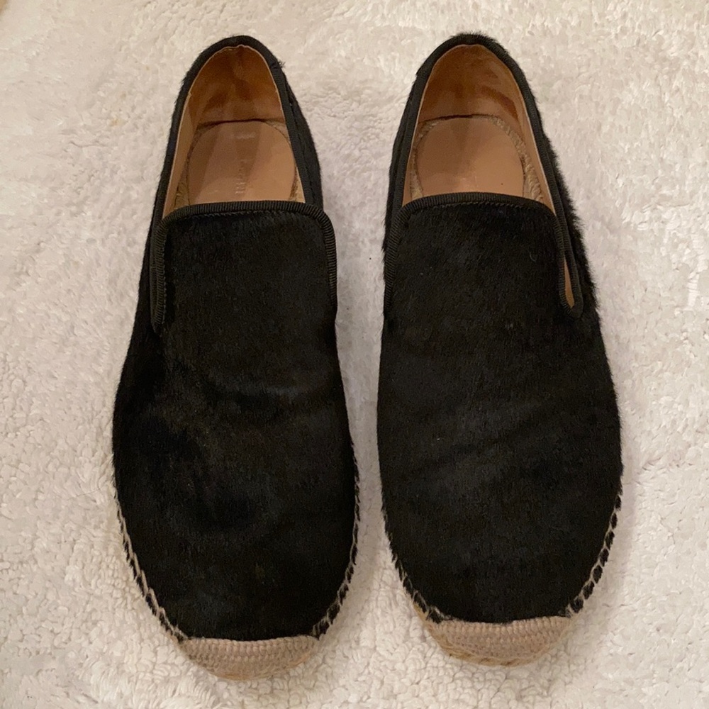 Celine Black Ponyhair Espadrille Flats
